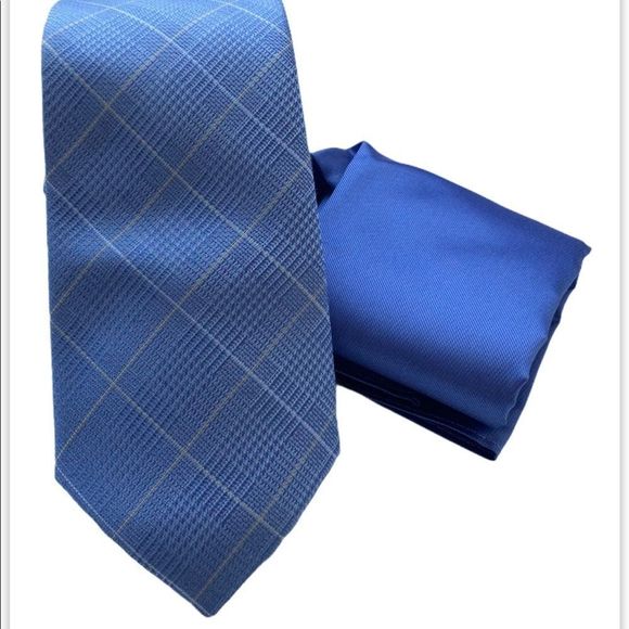 Michael Kors Other - Michael Kors Blue and Yellow Tie with Hanky
